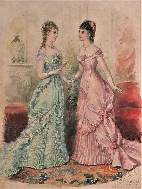 Fashion Plate - La Mode Illustree - 1879 Gilded Age Fashion, 1870 Fashion, 1880 Fashion, 1870s Fashion, Victorian Era Fashion, 1880s Fashion, Fashion Decades, Decades Of Fashion, 1800s Fashion