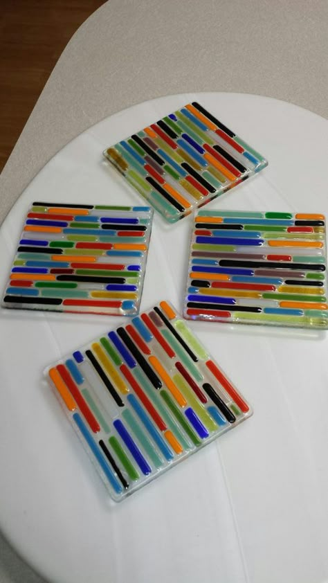 Fused Glass Coasters, Fused Glass Panel, Fused Glass Dishes, Slumped Glass, Glass Art Pictures, Fused Glass Plates, Glass Fusion Ideas, Glass Noodles, Fused Glass Artwork