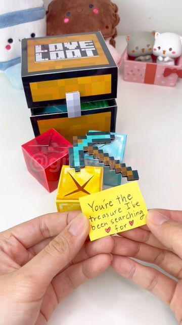 Mel on Instagram: "✨FREE template in bio✨☺️ so yall don’t need to struggle like I did 🥹  Tbh, I’ve never played Minecraft before 😅 but I figured that a lot of peeps do and would like this gift idea. I tried to make it as accurate as possible, hope I did all the Minecraft players proud ☺️  #makeagiftwithme #diy #diygift   Per usual, my link in bio has diy gifting kits and my Amazon storefront with all the materials for this project!! 🤗 I also have a bi-weekly newsletter in my bio where I share more details about how to make these gifts!  ⚠️Please ask for permission BEFORE remaking AND posting this original concept of mine and PLEASE don’t use my content for profit ⚠️ I’ve been having a lot of work stolen and used for profit lately 😞 but if you’re just making it for your loved ones pleas Minecraft Gift Ideas For Boyfriend, Minecraft Gift Ideas, Minecraft Gifts, Free Gift Idea, Boyfriend Anniversary, Classic Candy, Weekly Newsletter, How To Play Minecraft, Valentine Photography