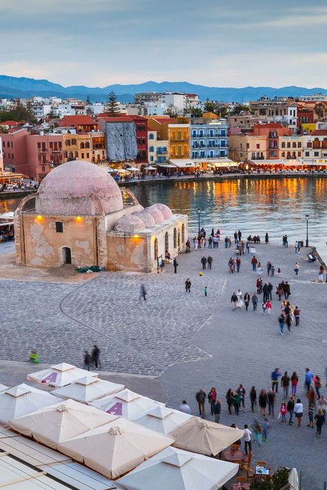 Admire the beauty of the colorful picturesque #harbor of Chania Old town and don't miss the chance to visit it on your next #holidays! #crete #chania #travel #vacations #island #sea #TheHotelgr Chania Greece, Crete Chania, Crete Holiday, Crete Island, Holiday Places, Crete Greece, Waterpark, Island Vacation, Greece Travel