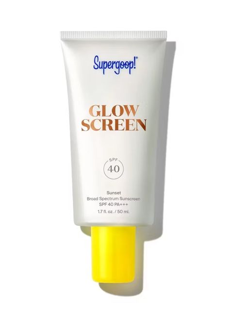 Supergoop Glowscreen, Tinted Sunscreen, Chemical Sunscreen, Cleaning Chemicals, Broad Spectrum Sunscreen, Spf Sunscreen, Hydrate Skin, Golden Hour, Sun Protection