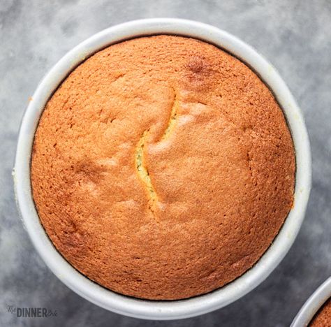 freshly baked vanilla sponge cake still in a cake tin. Sponge Cake Recipe Best, Basic Sponge Cake Recipe, Vanilla Sponge Cake Recipe, Easy Sponge Cake Recipe, Basic Vanilla Cake Recipe, Easy Vanilla Cake, Biscuits Recipes, Sponge Recipe, Easy Vanilla Cake Recipe