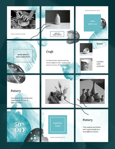 Creative Instagram Puzzle Template PSD - 12 Square Layout Templates Graphic Social Media, Instagram Grid Layout, Square Layout, Instagram Grid Design, Instagram Puzzle Template, Instagram Design Layout, Instagram Branding Design, Insta Layout, Instagram Feed Layout