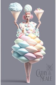 #fashionmistakes #lifestyle #fashion #tipswhat s #fashionfail #fashionblogger #fashionable #traditionalartwork #positivemindset Cupcake Outfit, Dessert Fashion, Ice Cream Dress, Candy Fashion, I Want Candy, Handmade Halloween Costumes, Candy Costumes, Ice Cream Theme, Future Of Fashion