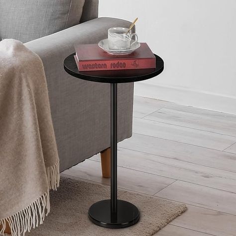 Amazon.com: smusei Drink Tables for Small Spaces Pedestal Side Table with Marble Base Small Round Side Table Black Coffee Table for Sofa Couch Chair Patio, Black : Home & Kitchen Table For Sofa, Tables For Small Spaces, Drink Tables, Small Round Side Table, Black Coffee Table, Side Table Black, Table With Marble, Pedestal Side Table, Wood Plant Stand