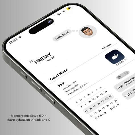 Introducing the version 4.0 of my Monochrome setups series. You’ll receive 6 medium-size widgets (light & dark) & 5 wallpapers! 🔗 link in bio. ———————————————————————————————————————- Follow me on threads @artsbyfazal Telegram Fazal’s zone X @artsbyfazal For updates and new launches! #widgy #widgets #iphone #homescreen #homescreensetup #ipad #iphonewidgets #ios18 #WidgetPack #NewRelease #HomeScreenGoals #MobileCustomization #LifetimeAccess #FreeUpdates #WeatherWidgets #CalendarWidgets #Mo... Aesthetic Iphone Setup Ios 16, Widgy Widgets, Ipad Homescreen Wallpaper, Widgets Iphone, Active Wallpaper, Iphone Widgets, App Ideas, App Interface Design, Iphone Homescreen