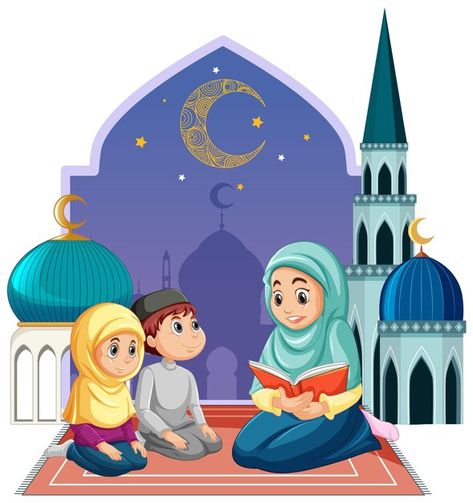 Muslim Family Cartoon, English Quran, Ramadan Calendar, Quran In English, Ramadan Kids, Tajweed Quran, Quran Translation, Online Quran, Muslim Family