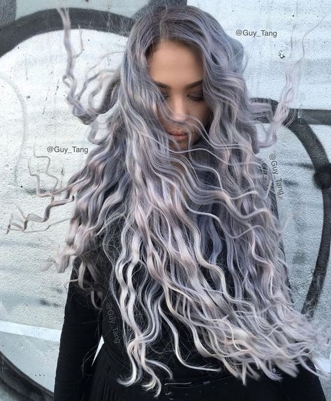 Lilac Hair Color, Goth Hairstyles, Glam Grunge, Galaxy Hair, Lilac Hair, Silver Hair Color, Pastel Hair, Hair Girl, Grunge Hair