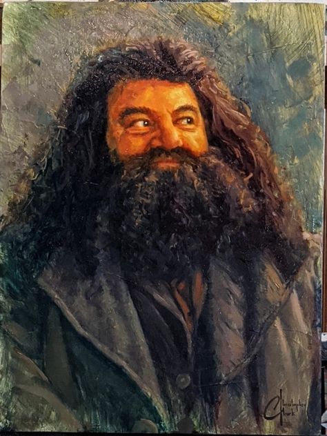 Hagrid Painting, Hogwarts Portraits, Hagrid Harry Potter, Harry Potter Inspired Room, Hogwarts Painting, Harry Potter Yule Ball, Harry Potter Portraits, Hogwarts Professors, Harry Potter Wall