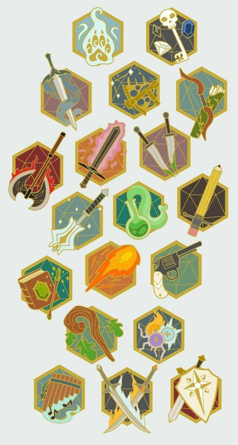 D And D Art, Dnd Icon, Dnd Stickers, Board Game Art, Game Card Design, Dnd Classes, Dungeons And Dragons Art, Board Game Design, Game Ui Design