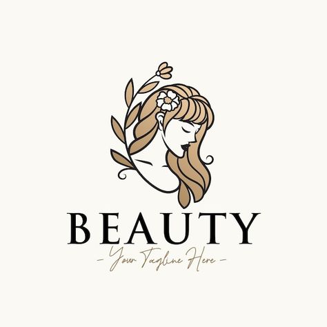 Stylist Logo, Sketch Logo, Hair Stylist Logo, Icon Template, Logo Design Tutorial, Hair Logo, Cat Doodle, Hair Icon, Gold Beauty