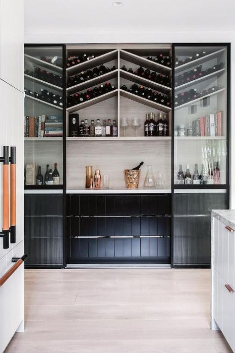 Built In Wine Rack, Home Bar Designs, Bar Room, Wine Room, Wine Cabinets, Wet Bar, Wine Storage, Walk In Pantry, Wine Bar