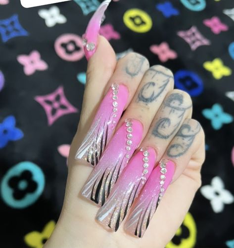 Blueberry Croissant, 2000s Nails, Xl Nails, 90s Nails, Summer Gel Nails, Duck Nails, Drip Nails, Nail Candy, Really Cute Nails