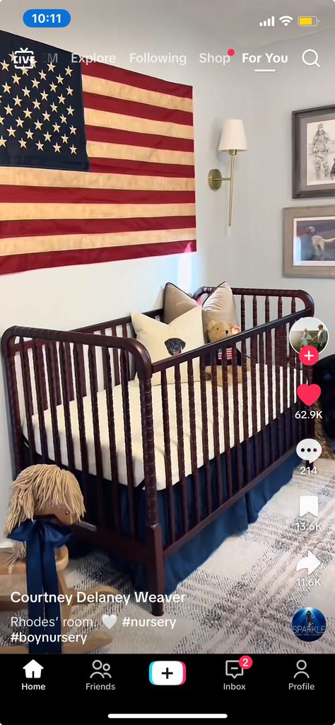 America Themed Nursery, Americana Nursery, All American Boy, American Baby, Baby Themes, Themed Nursery, Nursery Themes, Boy Nursery, Baby Nursery