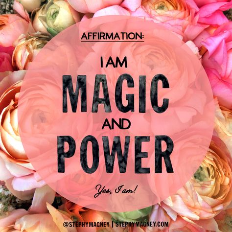 "I am" are the 2 most powerful words there are!  #Affirmation "I am Magic and power;" I Am Magical, I Am Magic, I Am Powerful, Abundance Quotes, Cosmic Consciousness, Metaphysical Shop, Magical Life, Manifesting Money, The Law Of Attraction