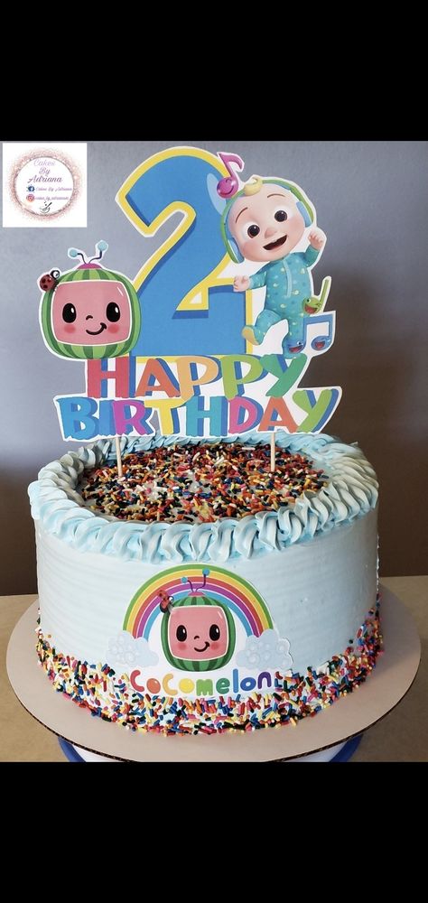 Cocomelon cake for boys Easy Diy Cocomelon Cake, Cake Decorating Cocomelon, Cocomelon Cake Non Fondant, 2nd Birthday Cakes For Boys, Jj Cake Cocomelon, Cocomelon Cake Diy, Cocomelon Cream Cake, Simple Cocomelon Cake Ideas, Easy Cocomelon Cake Ideas