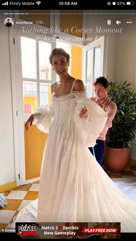 Low Rise Wedding Dress, Whimsical Tulle Wedding Dress, Pearlescent Wedding Dress, Simple Farm Wedding Dress, Unique Ballgown Wedding Dress, Ethereal Bridal Gown, Milk Maid Wedding Dress, Comfy Wedding Reception Outfit, Vintage Victorian Wedding Dress