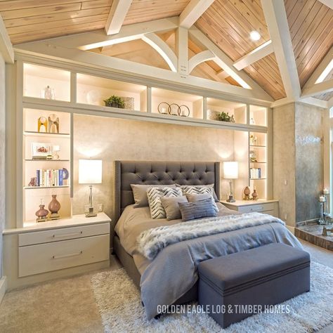 Log And Timber Homes, Bedroom Built Ins, Timber Homes, Timber Frame Homes, Golden Eagle, Log Cabin Homes, Timber House, Cabin Homes, Log Homes