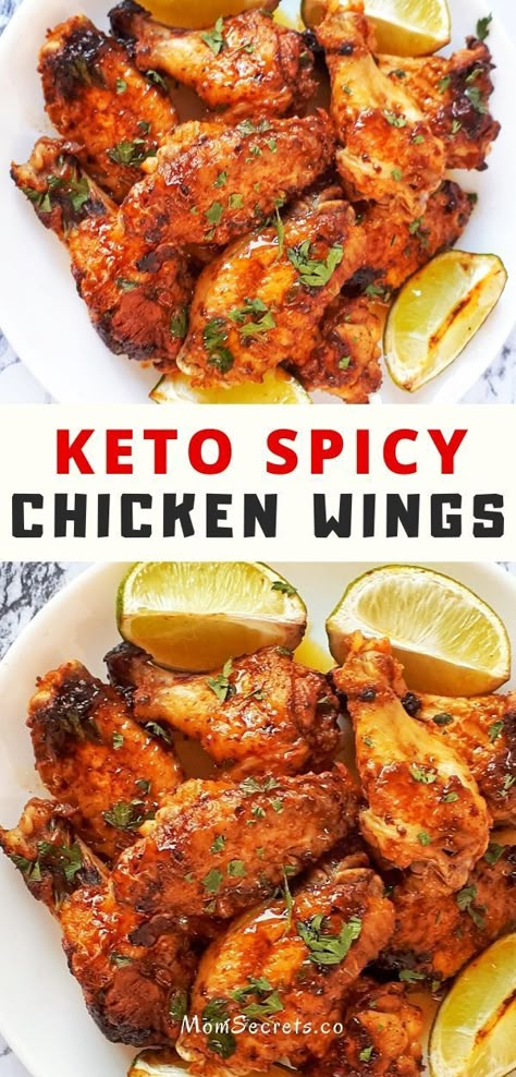 Baked Keto Chicken Wings are sweet, spicy and crispy. They are paleo and keto-friendly. These wings are fantastic!!! #keto #lowcarb #ketorecipes Chicken Wing Keto Recipes, Keto Spicy Chicken Wings, Chicken Wings Keto Recipe, Healthy Wing Recipes, Low Carb Chicken Wings Recipes, Keto Wings Baked, Keto Chicken Wing Recipes, Healthy Chicken Wings In The Oven, Carnivore Chicken Wings Recipe