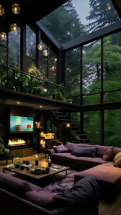 Dark Green House Aesthetic, Dark Jungle Aesthetic, Dark Forest House, Ff Background, Green House Aesthetic, House In Hawaii, Houses Aesthetic, Five Year Plan, Rich House