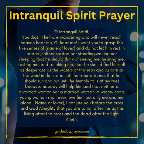 Intranquil Spirit Spell, Spiritual Work, Spiritual Prayers, Witch Spell Book, Witch Spell, Inspirational Prayers, Practical Magic, Candle Magic, Spell Book