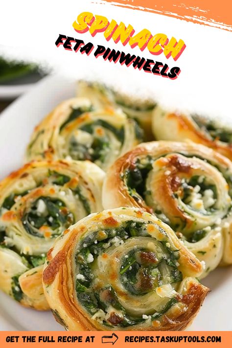 Discover the deliciousness of Spinach Feta Pinwheels, a perfect appetizer or snack for any occasion! These savory bites combine fresh spinach and creamy feta cheese, wrapped in a flaky pastry for a satisfying crunch. Ideal for entertaining or as a healthy treat, these pinwheels are easy to make and bursting with flavor. Explore step-by-step instructions and tips to create your own mouthwatering version. Get inspired to elevate your culinary skills and impress your guests with this delightful dish! Spinach And Feta Pastries, Spinach Feta Pretzel, Spinach And Feta Pinwheels, Spinach And Feta Pastry, Spinach Feta Puff Pastry, Spinach Feta Pinwheels, Cranberry Feta Pinwheels, Spinach Pinwheels, Pinwheels Appetizers