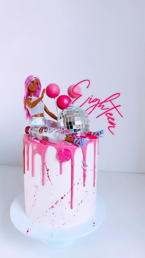 Disco Barbie Birthday Cake, Disco Barbie Cake, Barbie Inspired Cake, Barbie Birthday Cake 21, Come On Barbie Lets Go Party Cake, Disco Ball Barbie Cake, Disco Barbie, Drunk Barbie Cake 21st, Diva Birthday Cakes