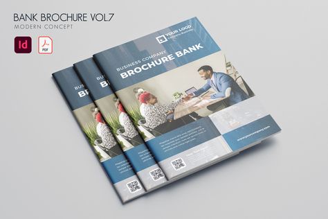 Bank Brochure, Business Company, A4 Paper, Adobe Indesign, Print Templates, Brochure Design, Brochure Template, Paper Size, Layout