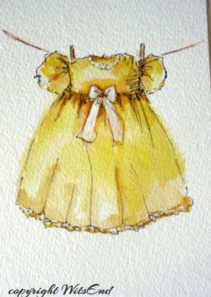 Baby Watercolor Painting, Toddler Girl Fashion, Painting Dress, Baby Watercolor, Paint Water, Dress Painting, Watercolor Paintings For Beginners, Baby Painting, Watercolor Paintings Easy