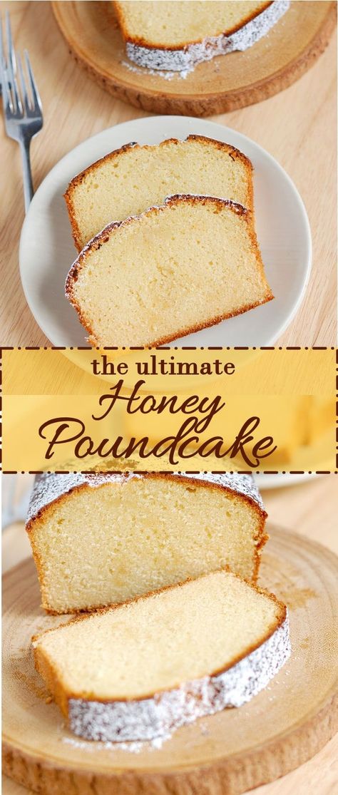 Honey Cake Loaf, Baked Good Gift Ideas, Desserts Using Honey, Honey Loaf Cake, Honey Dessert Recipes, Honey Recipes Baking, Honey Pound Cake, Honey Bundt Cake, Honey Loaf