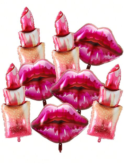 8PCS Giant Lips Lipstick Foil Balloons Set for Birthday Party Valentines Day Wedding Engagement Bridal Shower Decoration Air GlobosI discovered amazing products on SHEIN.com, come check them out! Lips Balloons, Valentines Balloons, Kiss Lips, Valentines Day Photos, Fiesta Baby Shower, Lip Shapes, Lip Designs, Wedding Balloons, Valentine Wedding