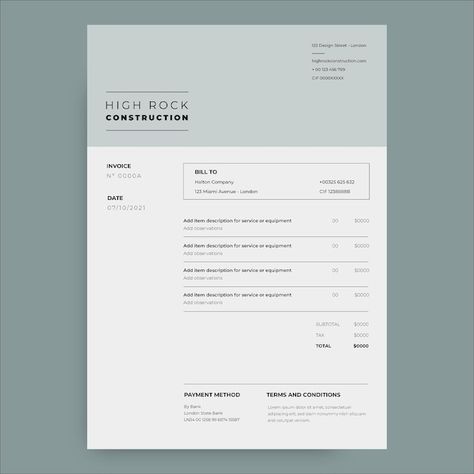 Invoice Design Template, Invoice Design, Invoice Template, Layout Template, Vector Free, Web Design, Design