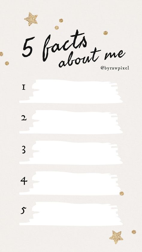 Cute blank social media story | Free Photo - rawpixel 5 Facts About Me, To Do Lists Aesthetic, Fact About Me, About Me Template, Snapchat Template, Facts About Me, Instagram Story Questions, Certificate Design Template, Free Illustration Images