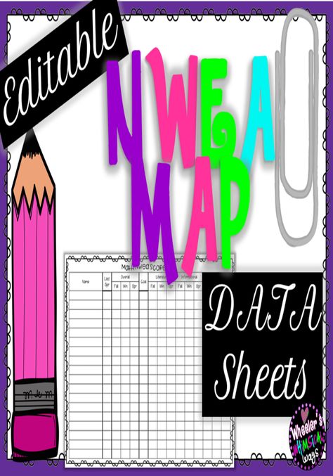 **EDITABLE** NWEA aka Map data forms and charts. Want to have a nice eye pleasing sheet to track your NWEA Map data on? Well here it is! Use these editable forms to collect NWEA or MAP student data all in one place! These sheets keep track of all the scores! #whimsicalwheelerland #teacherforms #datatracking #nwea #editable Nwea Map, Teacher Data, Teacher Forms, Data Form, Data Tracking, Data Charts, Student Data, Student Success, Teacher Help