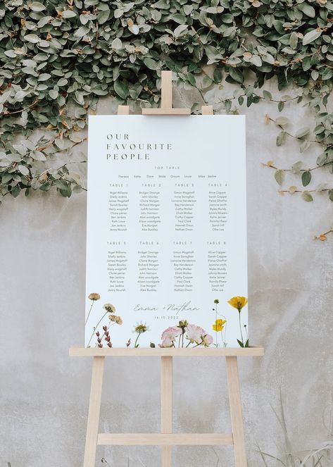 Wildflower Seating Chart Wedding Sign Wild Flower Table Plan - Etsy UK Find Your Seat Sign, Floral Wedding Sign, Wedding Table Seating, Table Seating Chart, Seating Sign, Seating Chart Template, Chart Template, Wedding Table Plan, Seating Plan Wedding