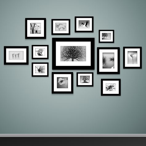 Visit the post for more. Photowall Ideas, Photo Wall Ideas, Picture Walls, Picture Arrangements, White Photo Frames, Photo Walls, Photo Wall Gallery, Bedroom Pictures, Frame Ideas