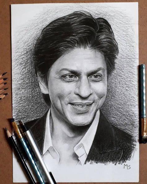 Art featuring page on Instagram: “#Repost @msporttraits • • • • • Here is drawing of my favourite @iamsrk Done in graphite on scholar sketch paper, It's 8× 12 . . . . . . .…” Color Mixing Chart Acrylic, Pencil Sketch Portrait, Art Rooms, Sketch Images, Sketch Practice, Bollywood Theme, Sunset Quotes Instagram, Eagle Drawing, Furniture Design Sketches