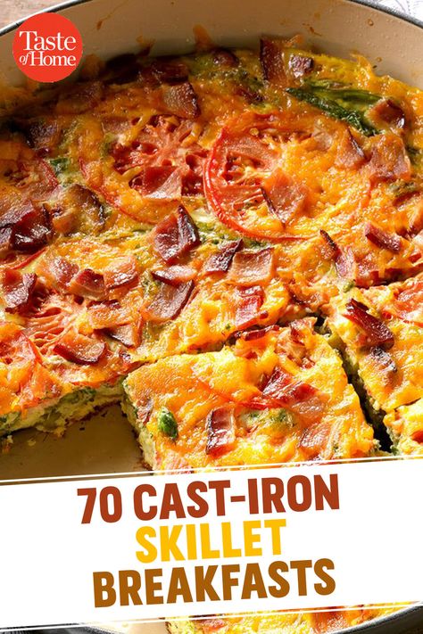 Keto Cast Iron Skillet Recipes Dinner, Breakfast In Cast Iron Skillet, Cast Iron Breakfast Casserole, Breakfast Ideas Cast Iron Skillet, Cast Iron Skillet Meals Dinners, Mini Cast Iron Skillet Recipes Dinner, Cast Iron Cooking Recipes, Cast Iron Breakfast Recipes, Cast Iron Skillet Recipes Camping