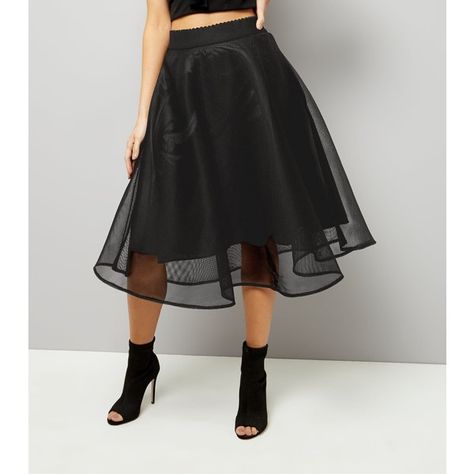 New Look Black Sheer Midi Skater Skirt (£23) ❤ liked on Polyvore featuring skirts, black, transparent skirt, new look skirts, mid calf skirts, skater skirt and sheer skirt Chic Sheer Flared Skirt, Flowy Knee-length Chiffon Skirt, Chic Black Sheer Skirt, Black Sheer Evening Skirt, Black Sheer Flowy Skirt, New Look Skirts, Midi Skater Skirt, Sheer Midi Skirt, Style Aesthetics