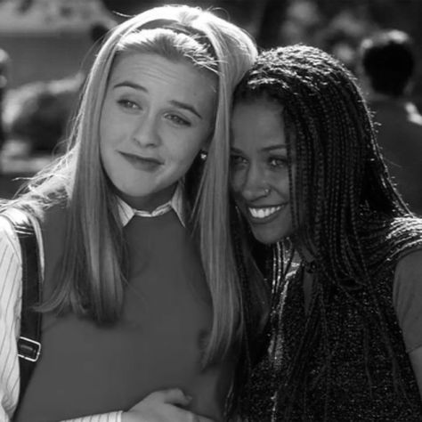 Black And White Duo Cartoon, Black And White Bsf Duo, Best Friends Aesthetic Black And White, Black And White Best Friends Aesthetic, Clueless Black And White, Black And White Girl Duo, Black And White Friends Aesthetic, Black And White Best Friends, Best Friends Black And White