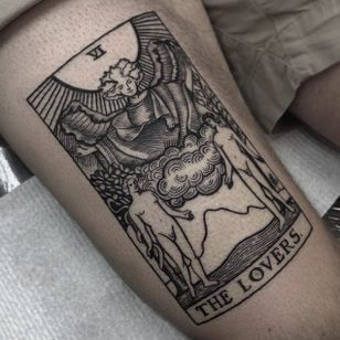 Small Dragon Tattoos, Tarot Card Tattoo, Tarot Tattoo, The Lovers Tarot Card, Black White Tattoos, Circle Tattoos, Explore Tattoo, Upper Arm Tattoos, Spiritual Tattoos