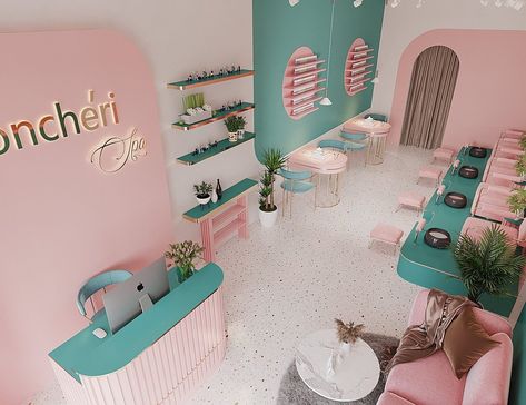 3D Shop Nails Model Free Download By Nguyen Phuong Trang Dog Cafe Interior Design, Fun Cafe Design, Dog Cafe Design, Ideas Decoracion Salon, Nails Model, Pet Cafe, Salon Interior Design Ideas, Cafe Idea, Cafe Inspiration