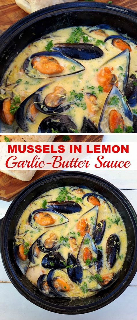 Main Dinner Dishes, Lemon Garlic Butter Sauce, Mussels Recipe, Yummy Seafood, Shellfish Recipes, Garlic Butter Sauce, Seafood Appetizers, Seafood Dinner, Perfect Appetizers