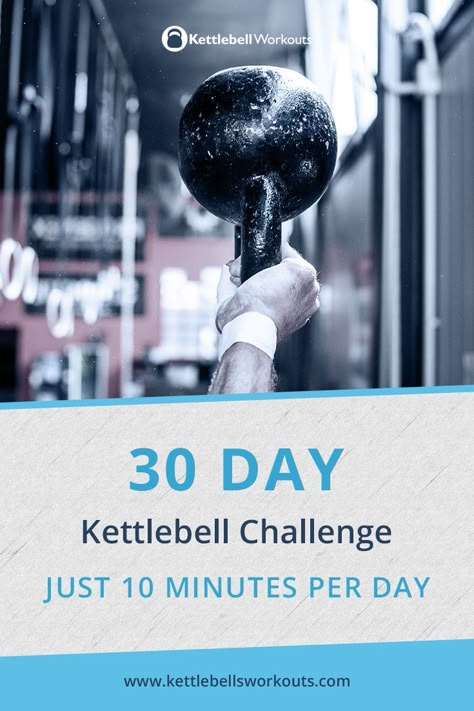 30 Day Kettlebell Challenge | 2 Exercises for 10 Minutes Per Day 20 Minute Workout At Home, Kettlebell Workouts For Women, Wods Crossfit, Day Workout Plan, Kettlebell Workout Routines, Kettlebell Benefits, 30 Day Workout Plan, Kettlebell Abs, Bell Workout