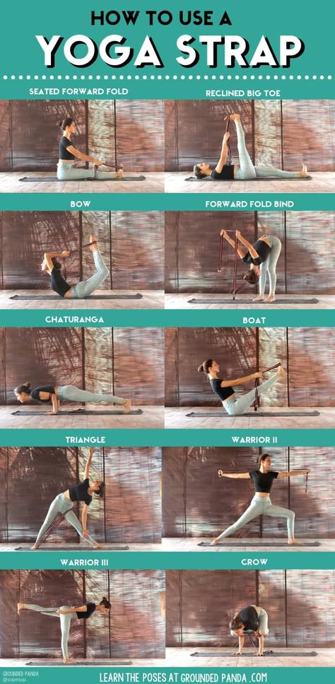 A yoga strap can be a very handy tool for advancing your yoga practice as a beginner. Here are 18 yoga stretches to use with a yoga strap! #groundedpanda #yoga #yogaforbeginners Yoga Strap Stretches, Strap Stretches, Yoga With Props, Restorative Yoga Sequence, Strap Yoga, Diy Yoga, Ashtanga Vinyasa Yoga, Yoga Ashtanga, Yoga Flows