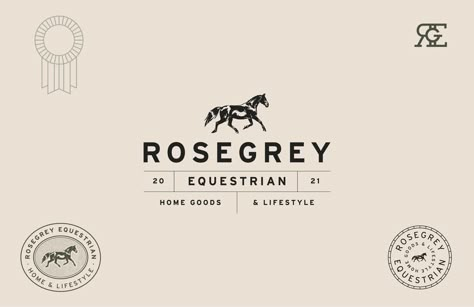 Rosegrey Equestrian | Super Creative Equestrian Logo Design, Equestrian Branding, Horse Branding, Horse Riding Fashion, Brand Bible, Equestrian Logo, Horse Brand, Racing Logo, Cowgirl Aesthetic