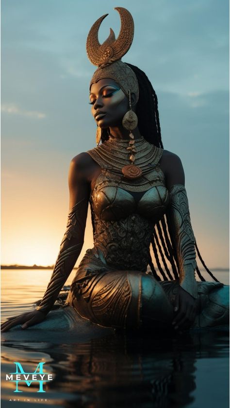 Melanin Magic: Witness the enchanting melanin magic that graces the presence of black goddesses, embracing their unique skin tones with pride. #MelaninMagic #SkinPride #UniqueBeauty" #MEVEYE #MEVEYEART #afroart #blackgoddess Black Goddess Photoshoot Ideas, Black Goddess Aesthetic, Afro Goddess, Black Goddesses, Sisters Painting, Egypt Goddess, Goddess Of Egypt, Egyptian Goddess Art, Nubian Goddess