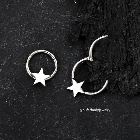 Spiked Septum Ring, Star Septum Ring, Cool Septum Rings, Star Septum Piercing, Septum Ring Aesthetic, Septum Piercing Jewelry Unique, Septum Jewelry Aesthetic, Septum Piercing Cute, Cool Septum Jewelry