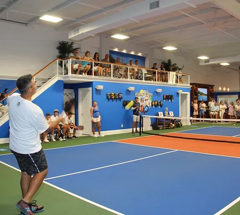 Indoor Pickle Ball Court, Indoor Pickleball Court Home, Sports Cafe Interior, Sports Lounge, Indoor Pickleball Court, Home Pickle Ball Courts, Indoor Pickleball Facility, Luxury Pickleball Court, Pickle Ball Courts