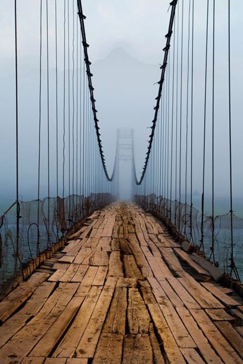 Bridge in Russia. It's still in use. - Imgur.   ... http://scotfin.com/ says, Not by me. Jolie Photo, A Bridge, 인물 사진, White Photo, Oh The Places Youll Go, Crete, White Photography, Black And White Photography, Beautiful World